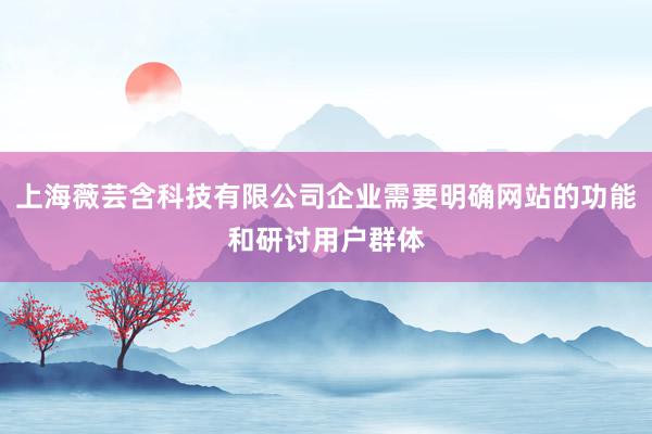 上海薇芸含科技有限公司企业需要明确网站的功能和研讨用户群体